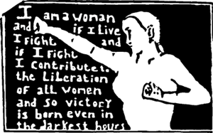 image of fighting woman