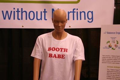 mannequin in a t-shirt that says booth babe