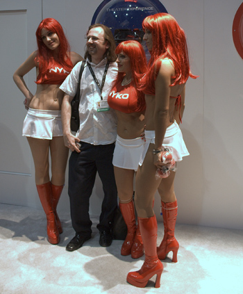 image of booth babes dressed in red